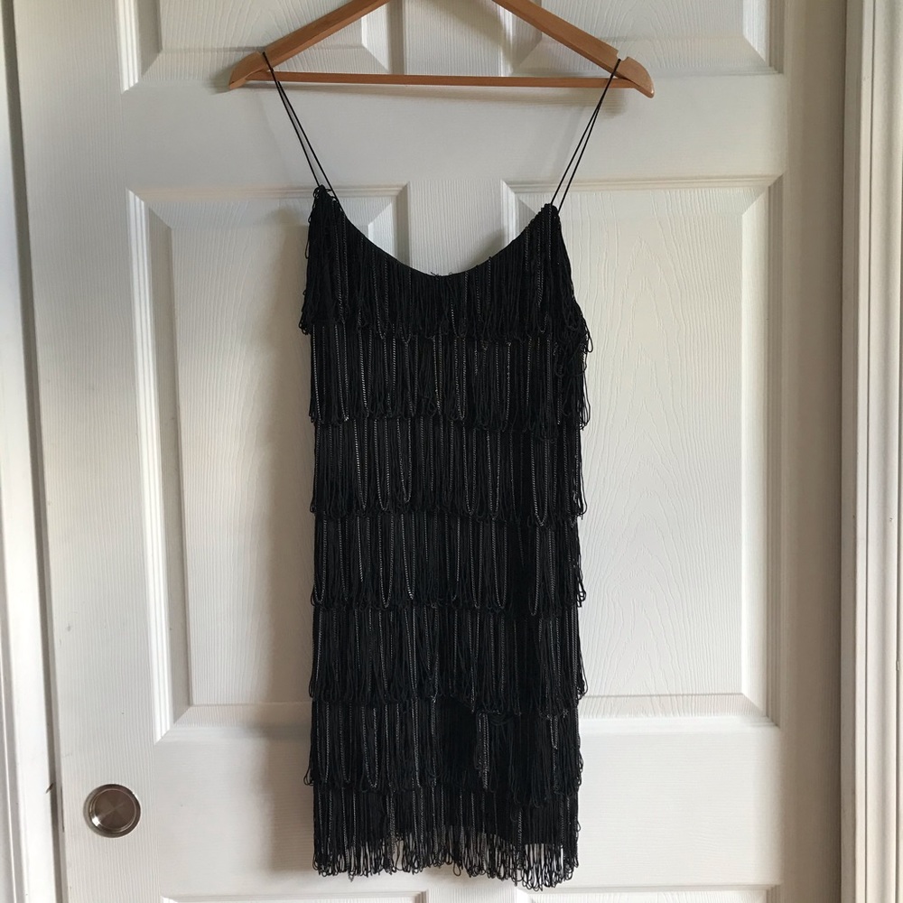Sheri Bodell Black‎ Fringe & Chain Flapper Dress